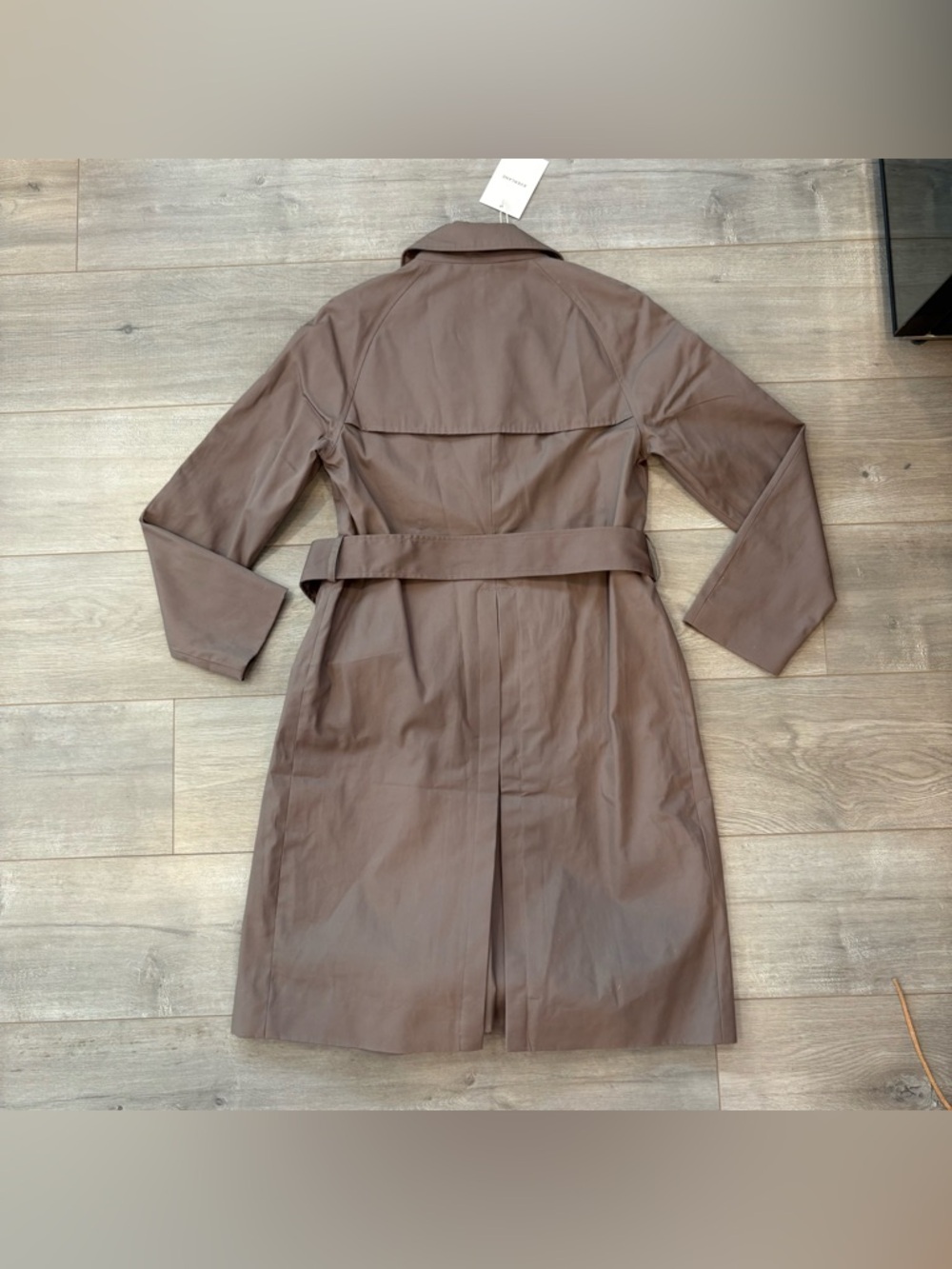 New Everlane The Modern Trench Coat Chocolate Brown Size S Belted $288 Retail - Picture 2 of 11